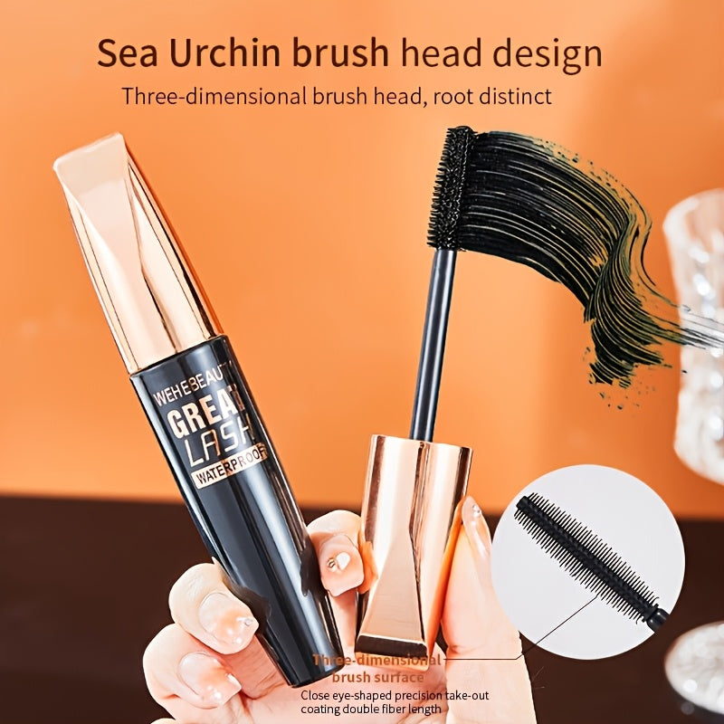 Waterproof 8D Silk Fiber Mascara - Long-Lasting, Dramatic Volume & Curling, Natural Look, Black for All Skin Types, Curl Eyelash Treatment|Precision Applicator|Long-Lasting Mascara