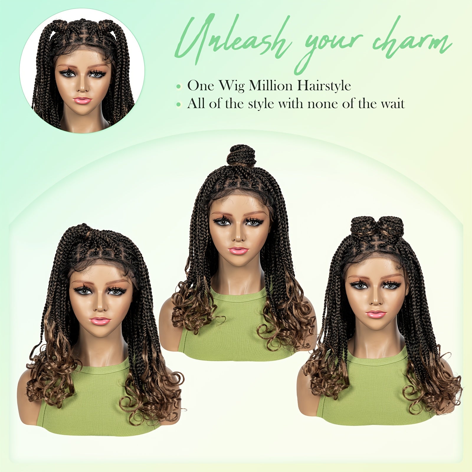 Elegant 9x6 Lace Front Braided Wig with Body Wave Ends, 200% Density, Breathable High-Temperature Synthetic Fiber, Handwoven Style for Casual Attire, Synthetic Lace Front Wig