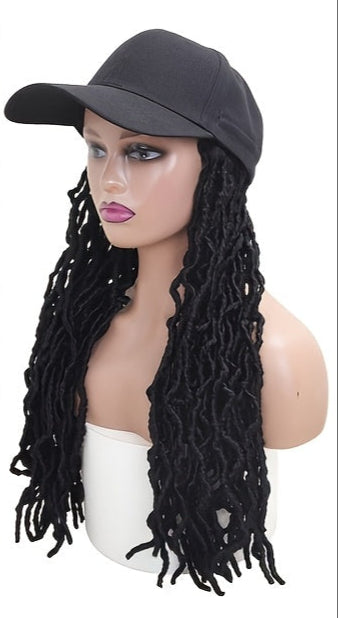 Ombre Locs Braided Wig with Baseball Cap