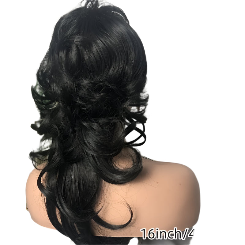 Women's Synthetic Mullet Wig, Curly Wave Pixie Cut Style