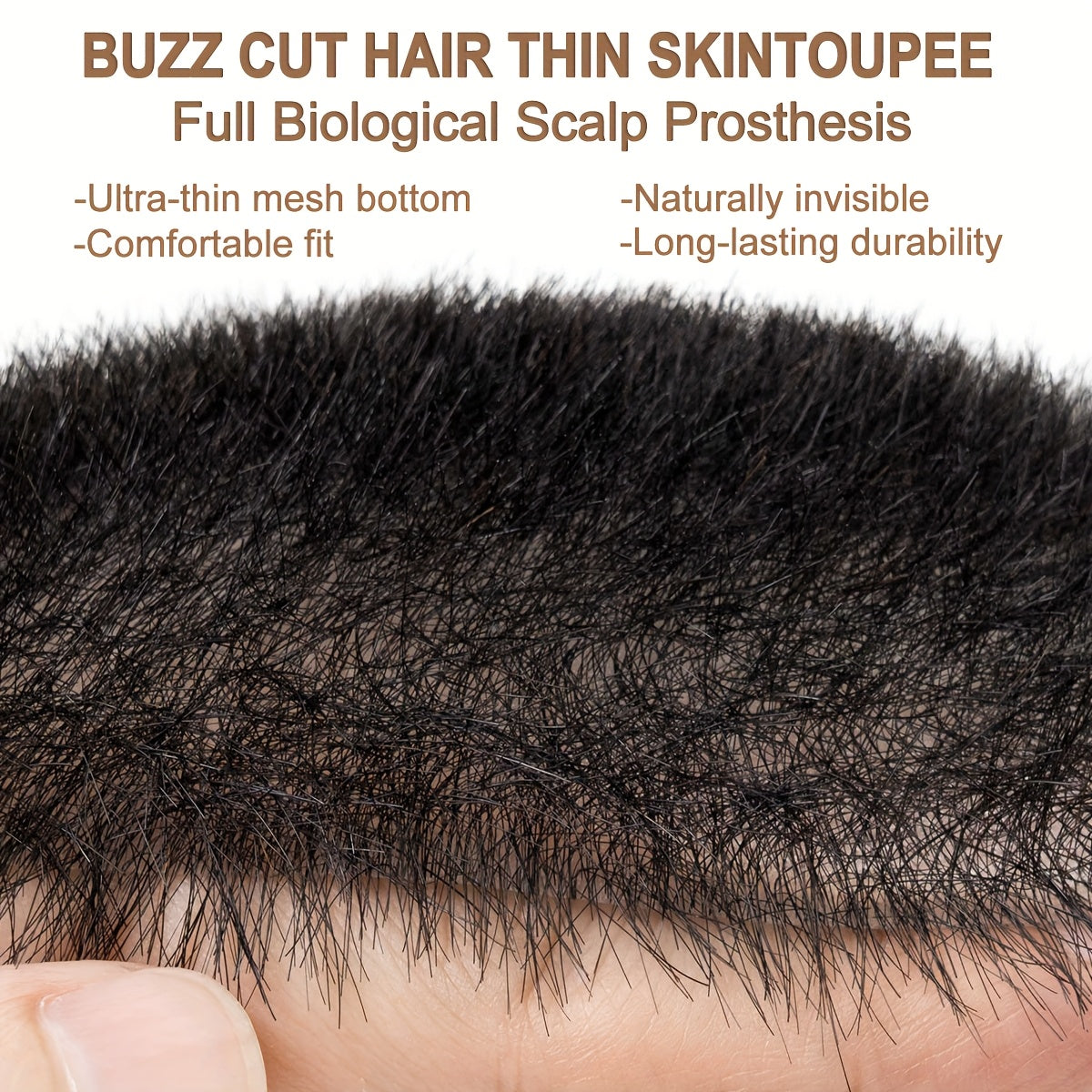 Ultra-thin Invisible Skin Human Hair System Fully Hand-woven Toupee