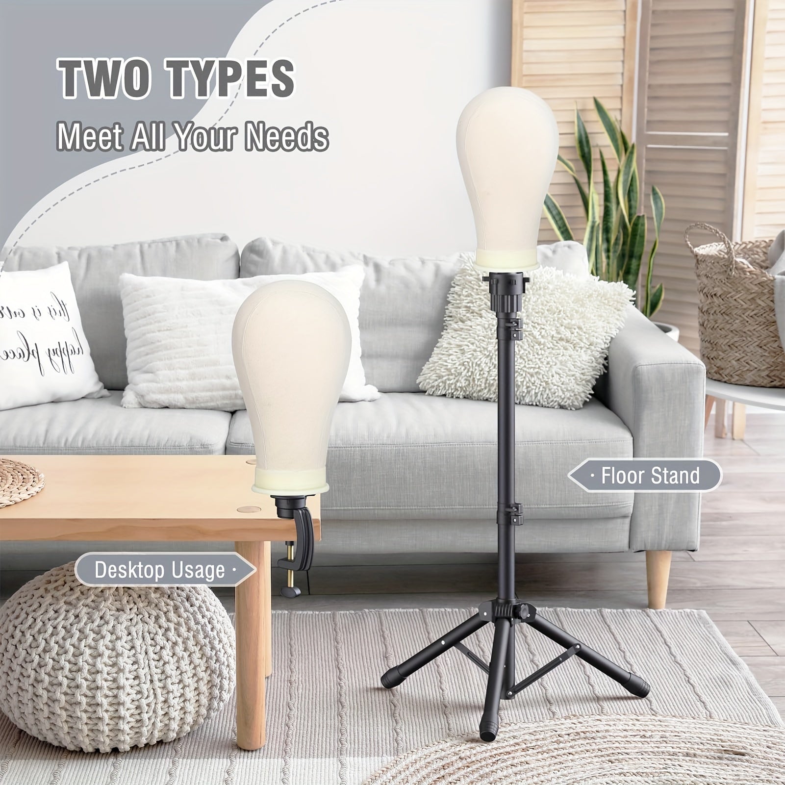 Reinforced Wig Stand With Mannequin Head 22 Inch
