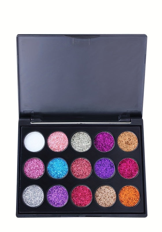 15 Colors of Glittery Golden Powder Eyeshadow