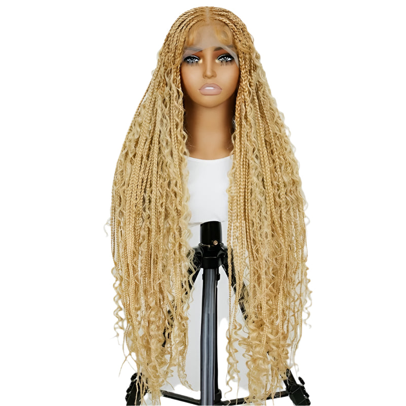36 Inches Full Lace Boho Braided Wig