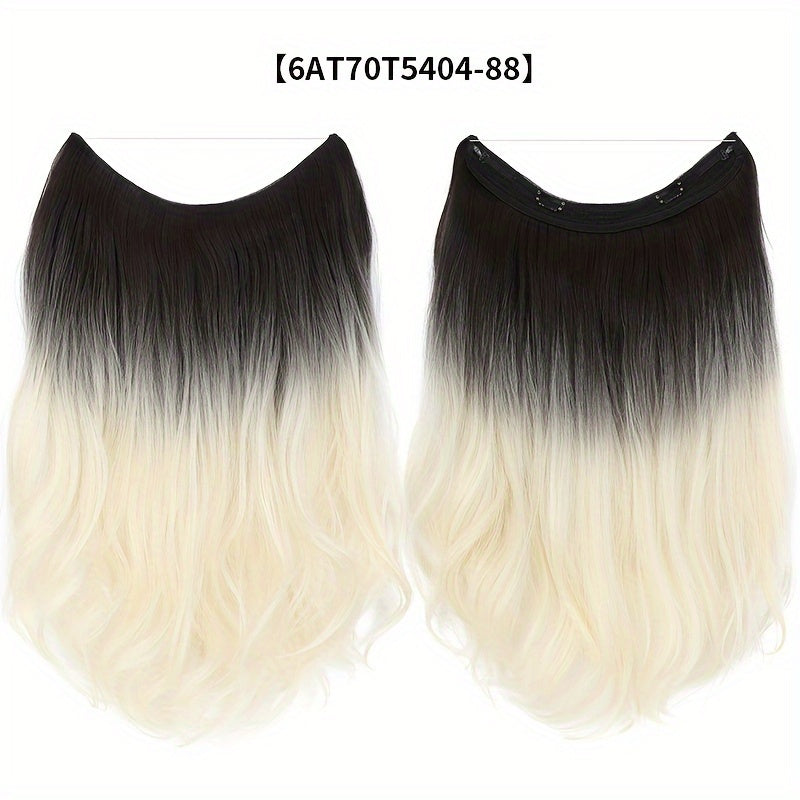 Invisible Thread Hair Extension Clip-in Synthetic Wig 20 Inches