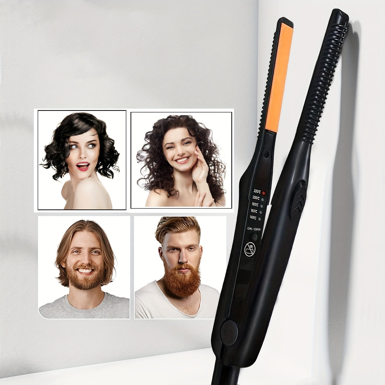 Fast-Heating Dual Voltage Hair Straightener - Portable Flat Iron for Short Hair & Beards, 110V US Plug, Ideal for Short Hair And Beards