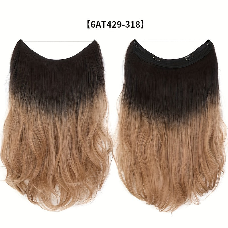Invisible Thread Hair Extension Clip-in Synthetic Wig 20 Inches