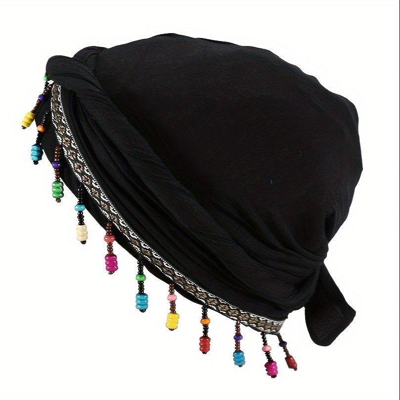 Unique Twisted Turban Headwrap - Soft, Breathable, Ethnic African-Inspired Design, Unisex Fashion Accessory with Tassels, Knotted Detail, Perfect for Music Festivals, Cultural Events, and Everyday Style