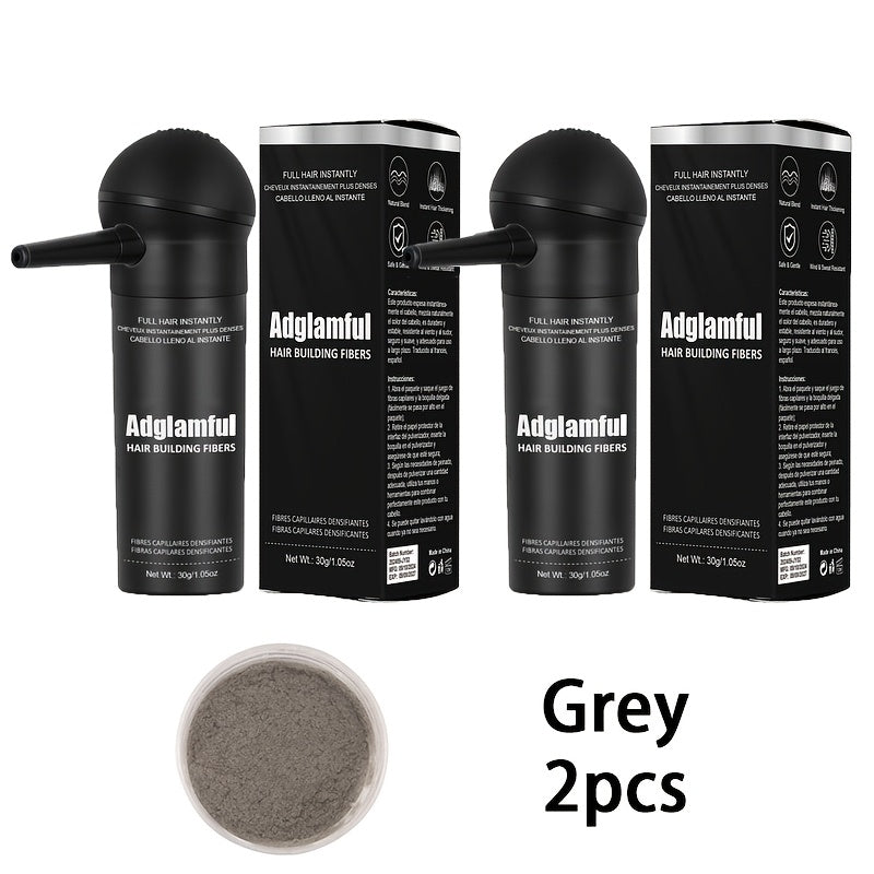 Adglamful 2pcs 30G Integrated Fiber Powder for Long-Lasting Styling