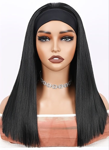 Black Straight Headband Wig