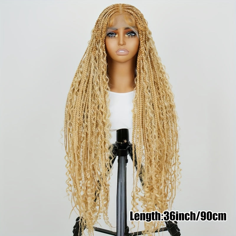 36 Inches Full Lace Boho Braided Wig
