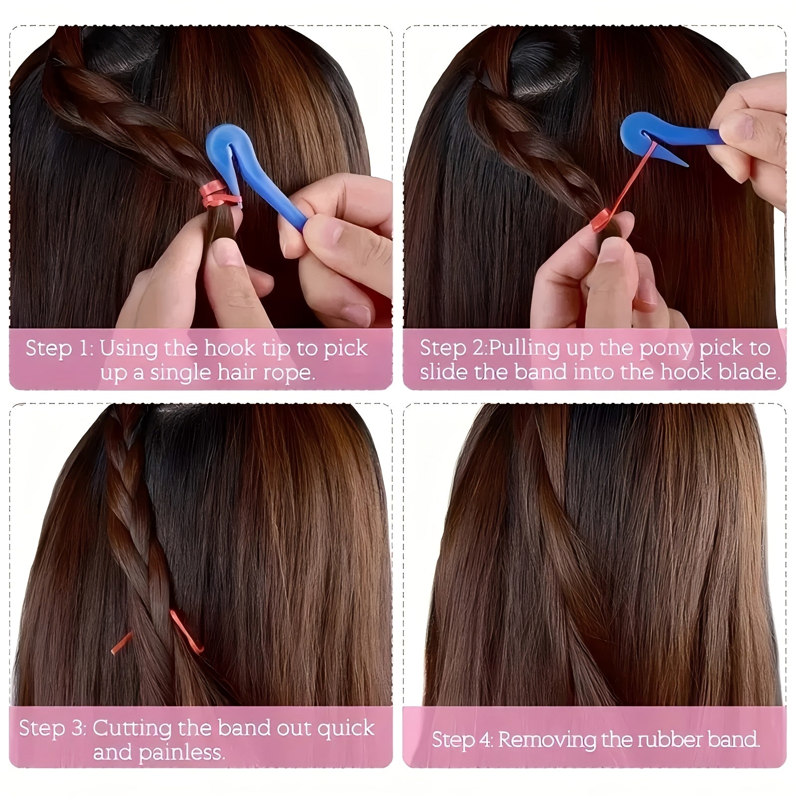 A Set of 4 Elastic Band Removers, Elastic Rubber Band Cutters, Convenient Tools for Removing Disposable Rubber Bands.