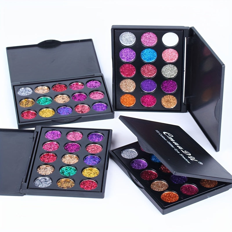 15 Colors of Glittery Golden Powder Eyeshadow