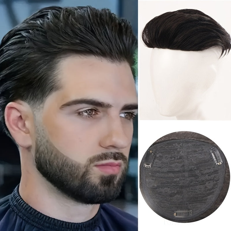 Men's Hair Wig Durable Single Layer Lace Wig Toupee Topper