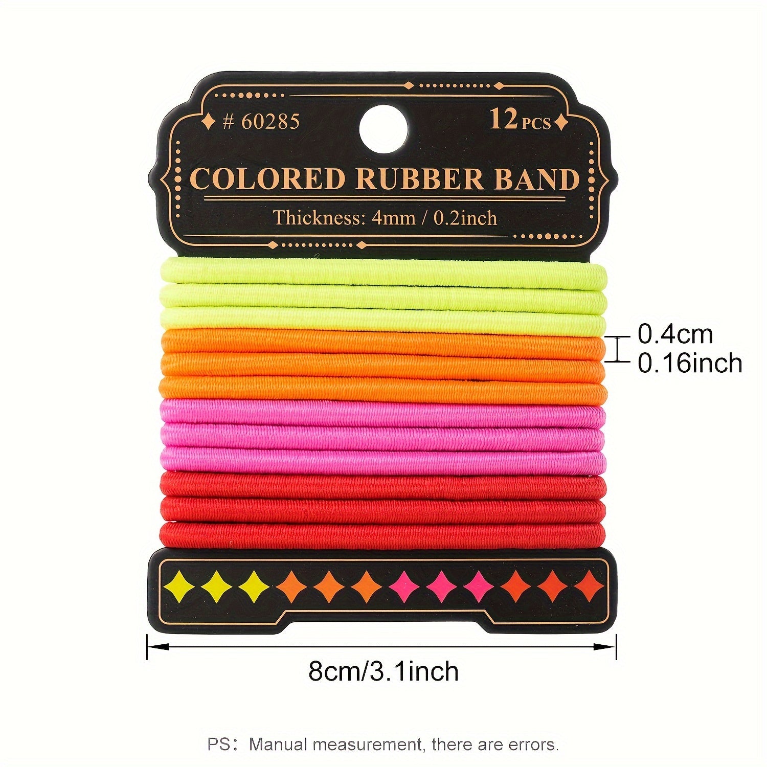 144pcs(12pcs/Card) Ponytail Horder Colorful Scrunchie Hair Rope