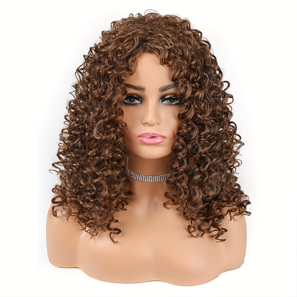 Elegant 16" Short Black Kinky Curly Afro Wig for Women - Soft, Voluminous Synthetic Hair with Natural-Looking Curls, Ideal for Daily Wear & Special Events, Daily Wear Wig|Stylish Afro Wig|Synthetic Hair Wig