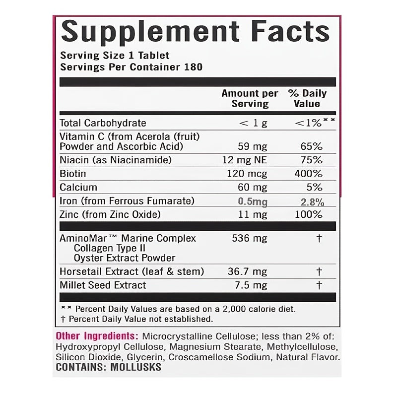 Hair Growth Supplements For Men, Hair Growth Product With Proprietary Collagen Complex, Results Of Thicker, Fuller Hair 180 Tablets - 3 Month Supply