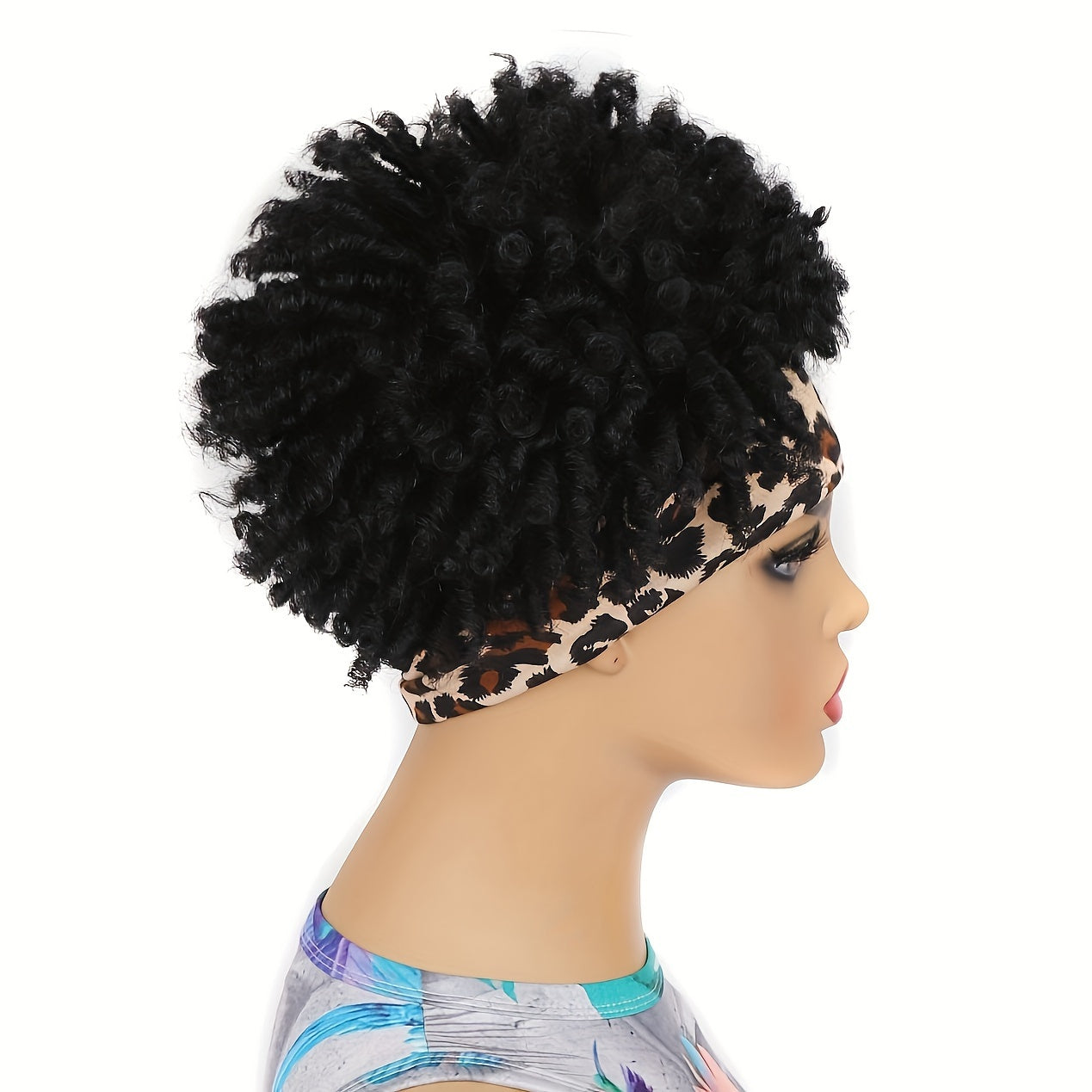 Short Afro Curly Headband Wigs for Women