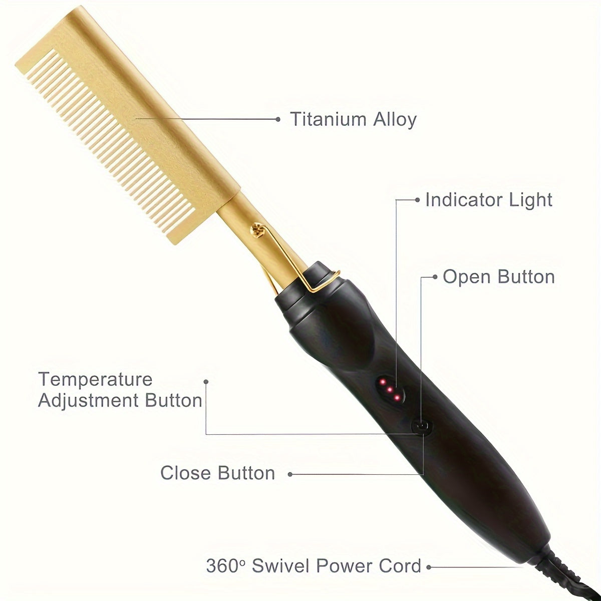 Electric Hair Straightener Curling Iron Electric Hair Straightener Hair Straightener Comb Brush Holiday Gift