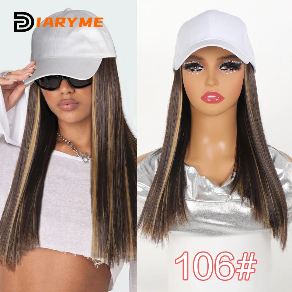 Blonde Long Straight Wig hat