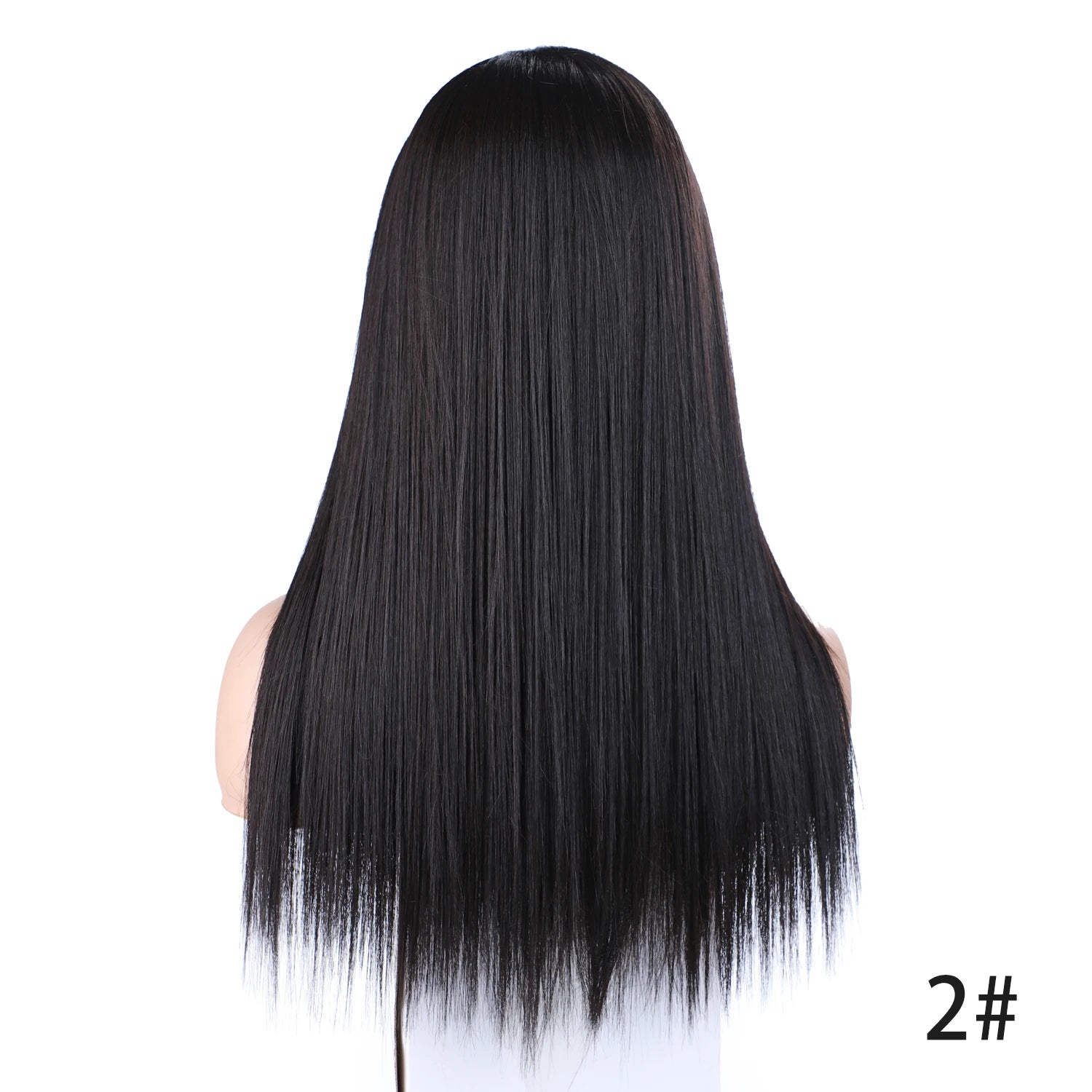 Silk Straight Hand Made Hair Line Middle Part Wig Synthetic Closure Wigs With Heat Resist Fiber 18 Inch For Women