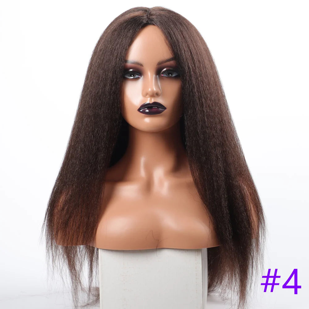 Long Kinky Straight Synthetic Wigs