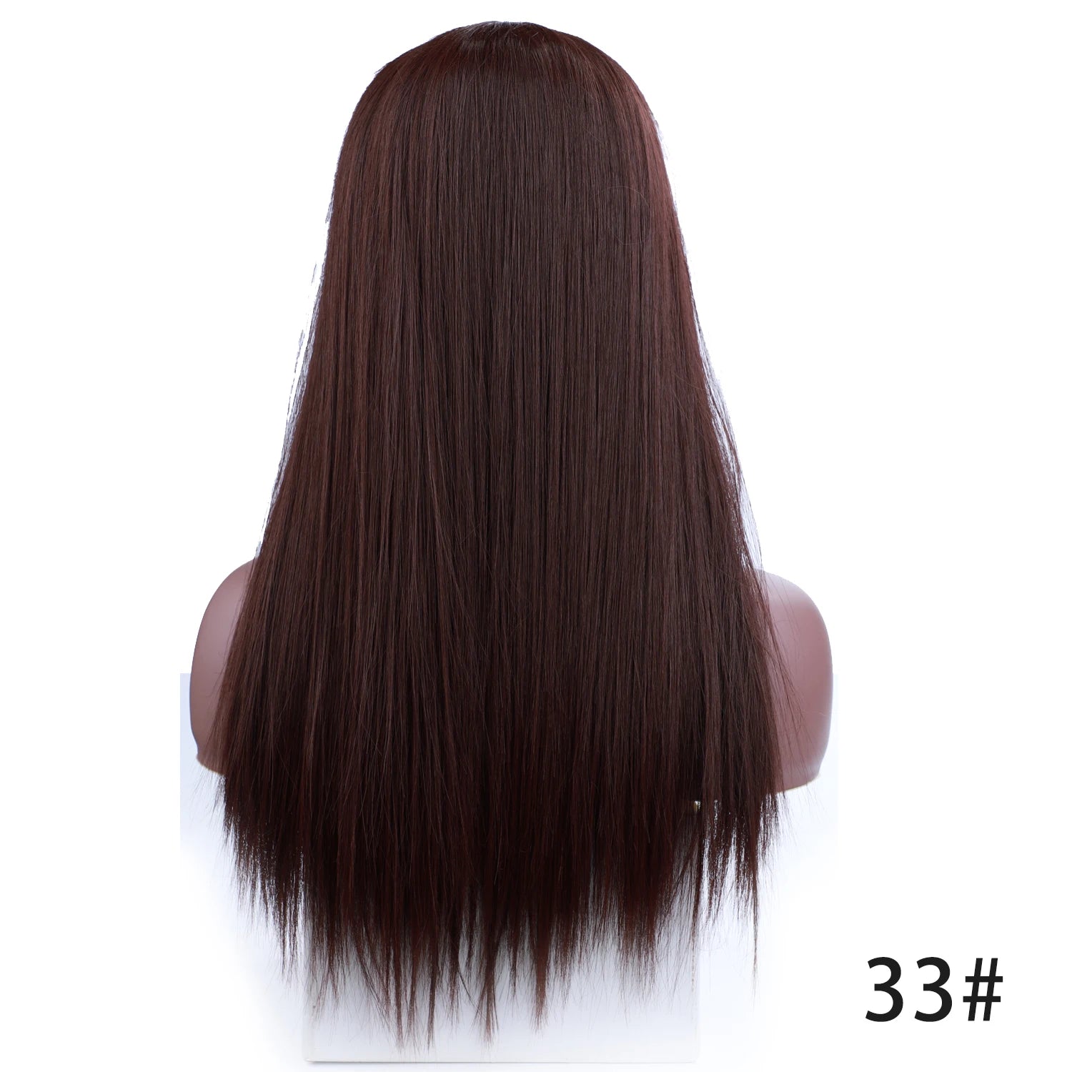 Blice Synthetic Straight Omber Color Closure Wig Mixed Hair Hand Made Natural Hair Line Middle Part 20 InchFor Women