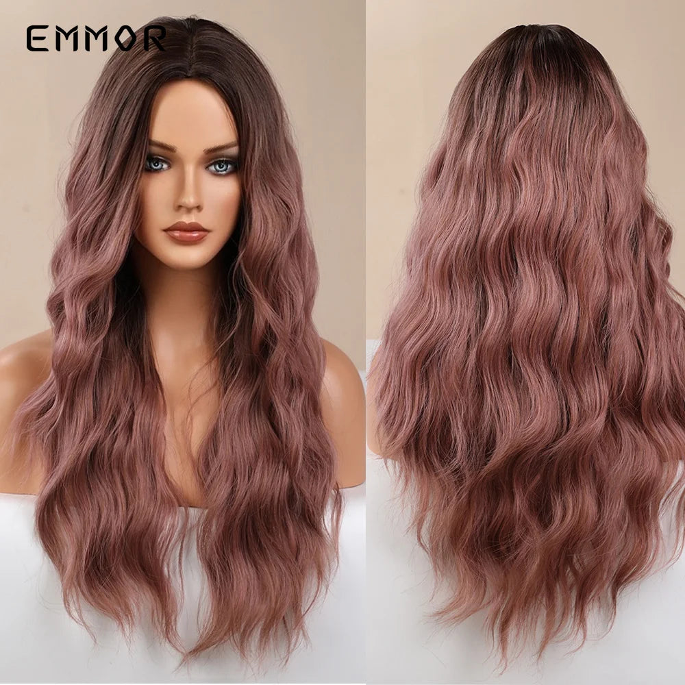 Ombre Dark Brown to Purple Wigs