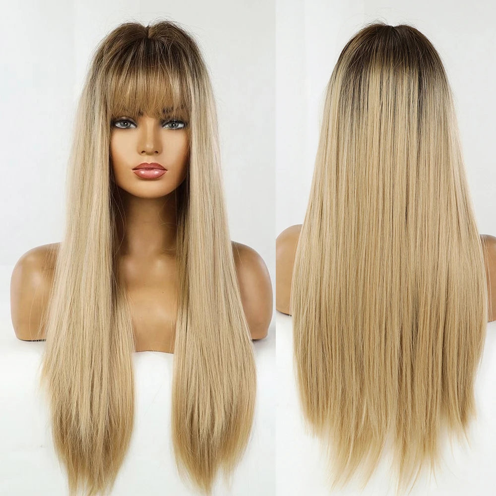 Long Natural Middle Part Wig