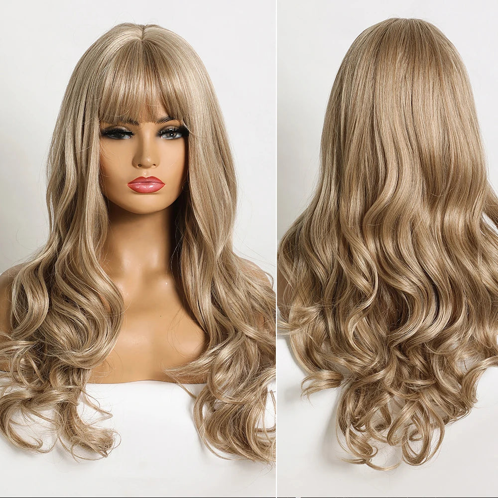 Chestnut Brown Wig with Bangs
