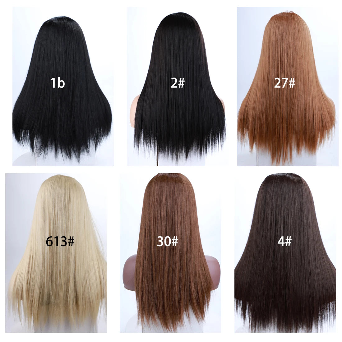 Blice Synthetic Straight Omber Color Closure Wig Mixed Hair Hand Made Natural Hair Line Middle Part 20 InchFor Women