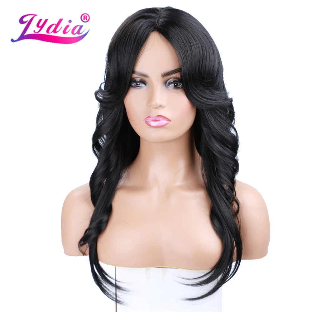 Straight Synthetic Hair Wigs With Curly-Bang