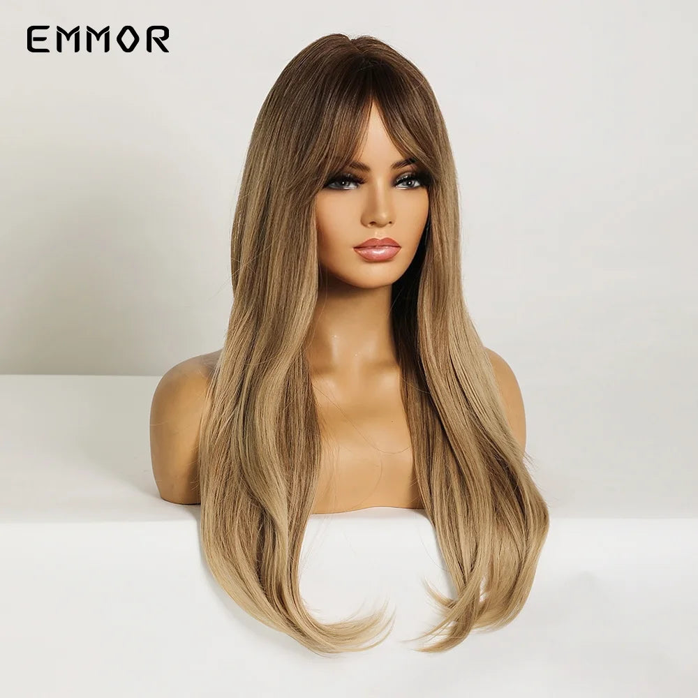 Long Natural Middle Part Wig