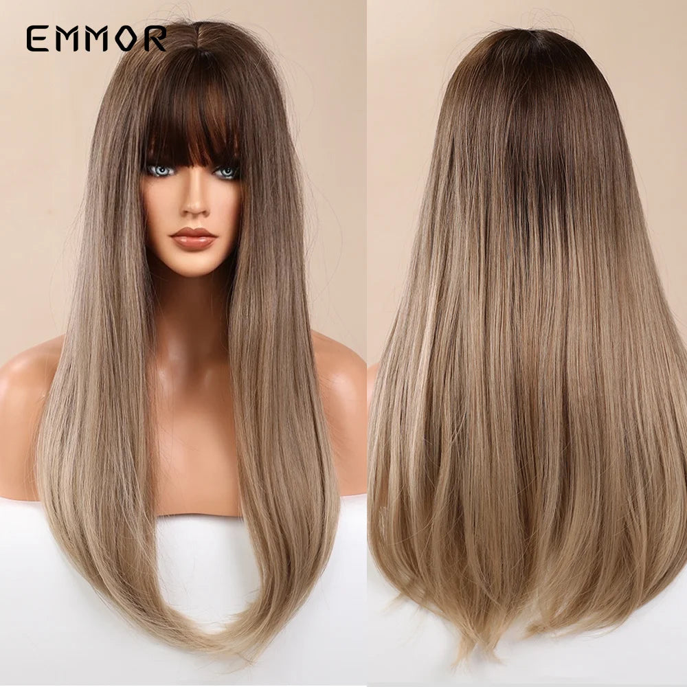 Long Natural Middle Part Wig