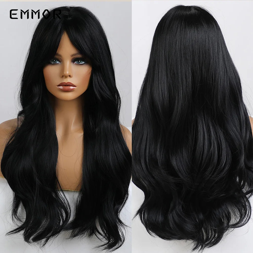 Brown Blonde Synthetic Long Wavy Wig