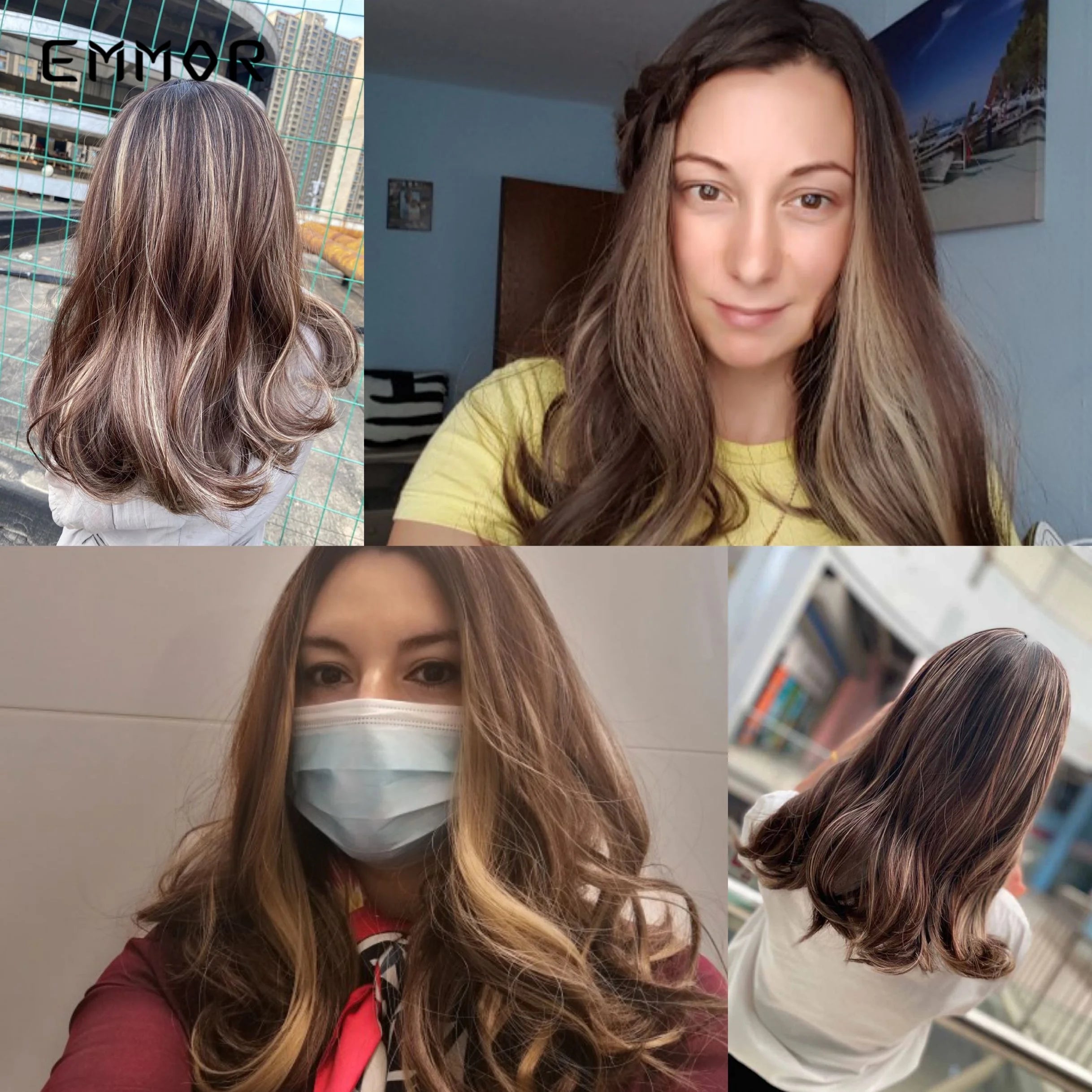 Long Wavy Wigs Brown with Blonde Wig