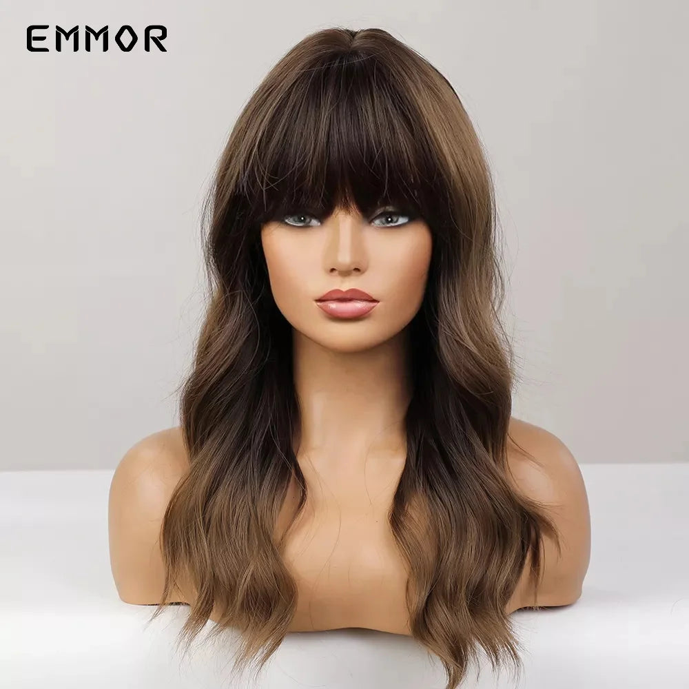 Chestnut Brown Wig with Bangs