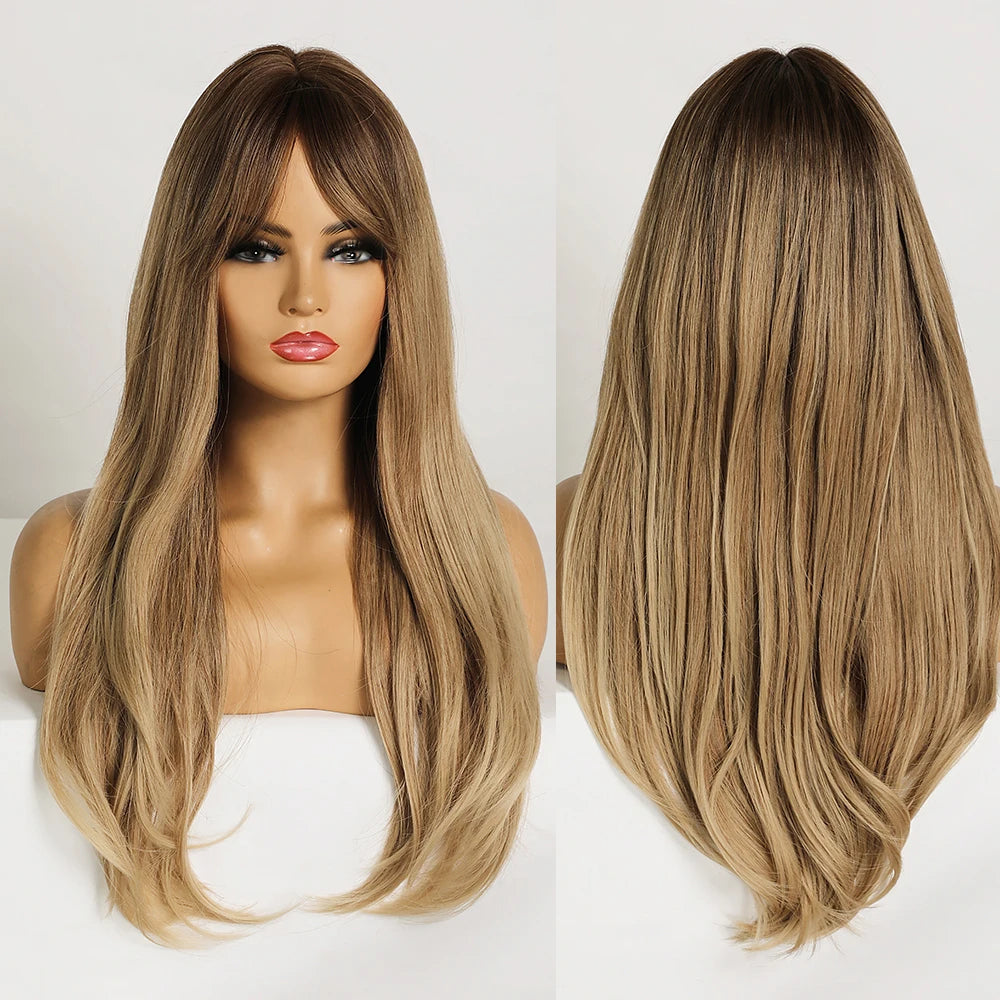 Long Natural Middle Part Wig