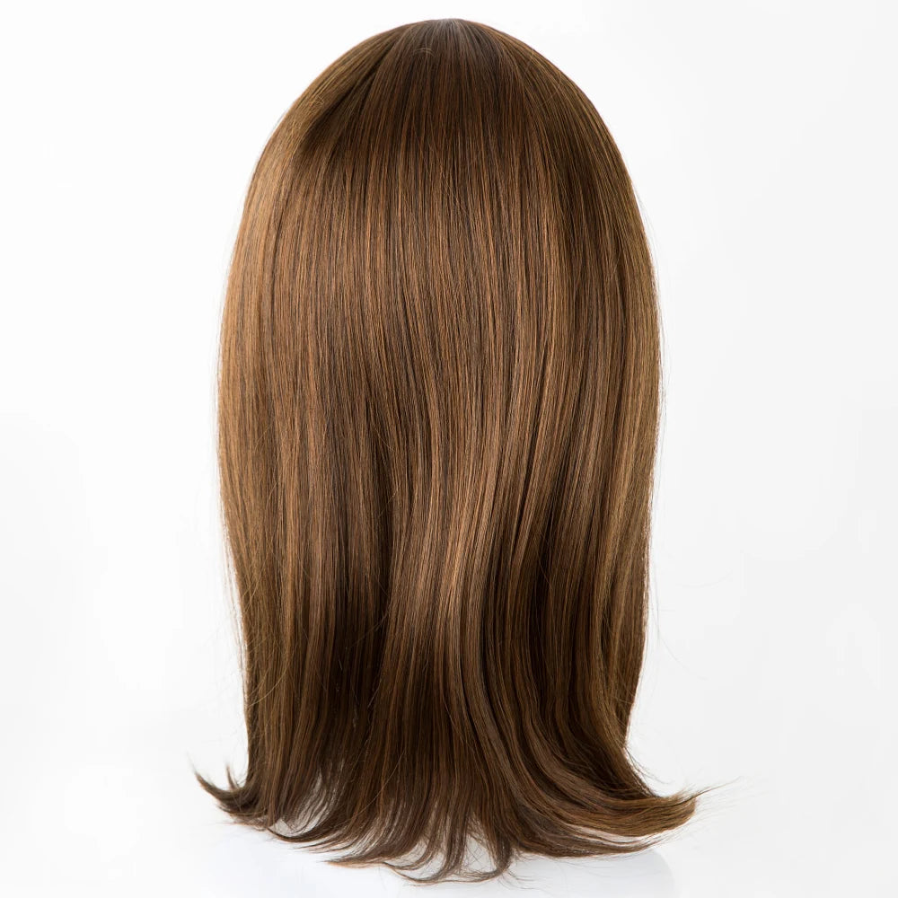 Black Wigs Fei-Show Synthetic Heat Resistant Fiber Wavy Child Hair Light Brown 44 CM Head Circumference For 4-10 Year-old Girls