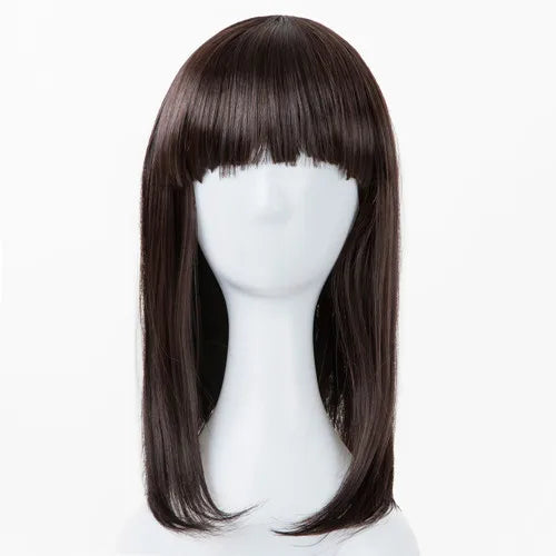 Black Wigs Fei-Show Synthetic Heat Resistant Fiber Wavy Child Hair Light Brown 44 CM Head Circumference For 4-10 Year-old Girls