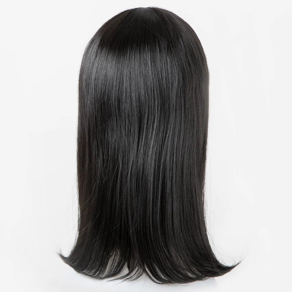 Black Wigs Fei-Show Synthetic Heat Resistant Fiber Wavy Child Hair Light Brown 44 CM Head Circumference For 4-10 Year-old Girls