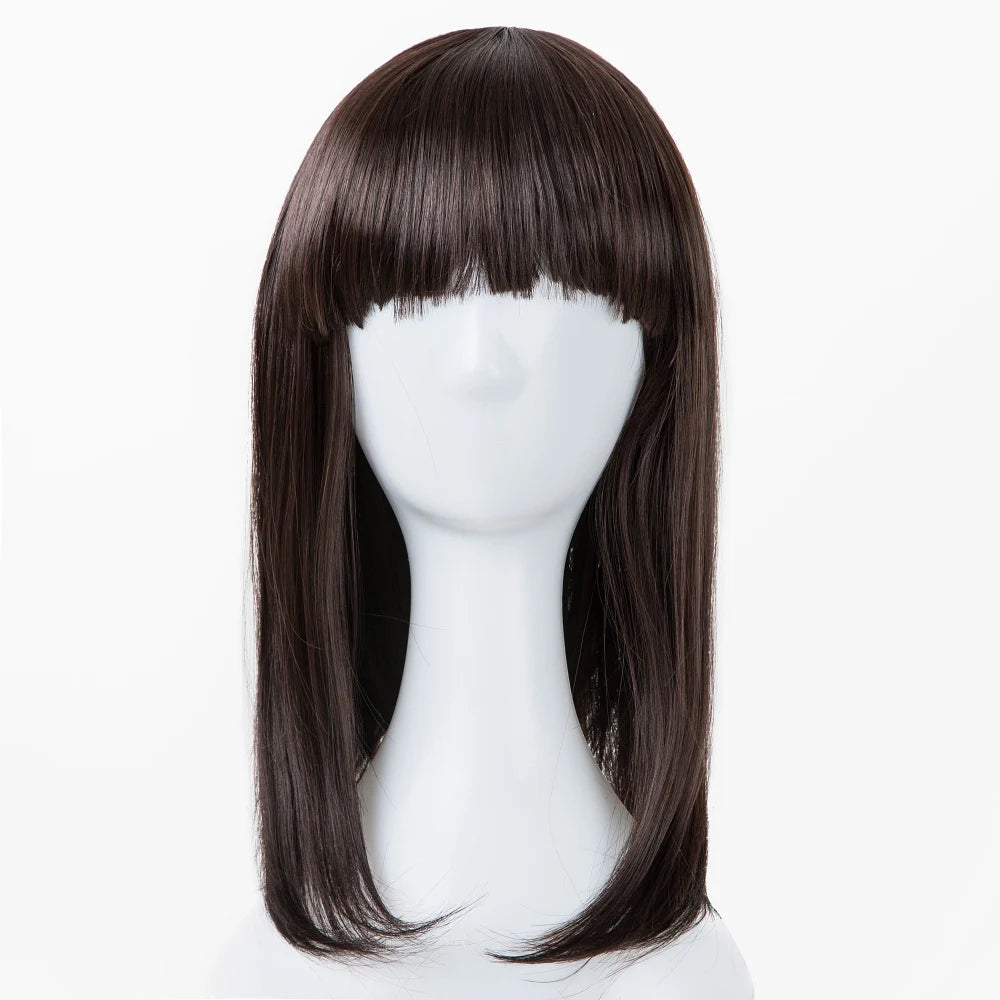 Black Wigs Fei-Show Synthetic Heat Resistant Fiber Wavy Child Hair Light Brown 44 CM Head Circumference For 4-10 Year-old Girls