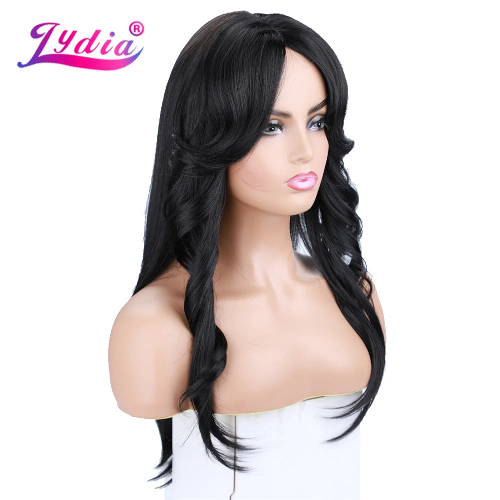 Straight Synthetic Hair Wigs With Curly-Bang