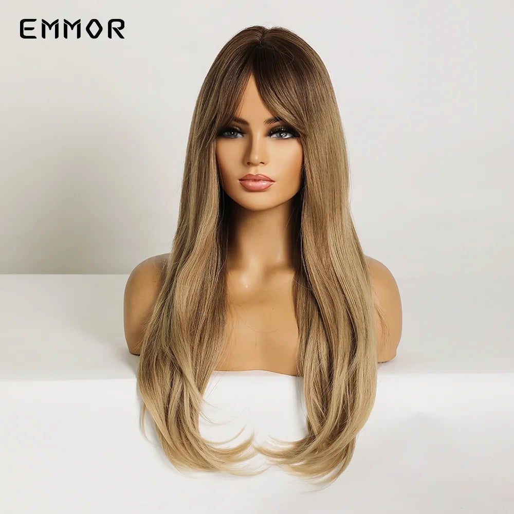 Long Natural Middle Part Wig