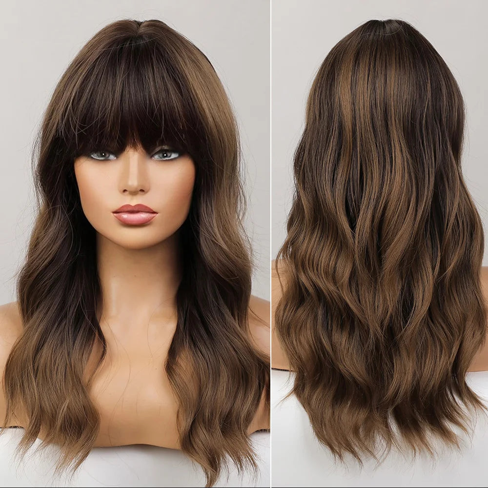 Chestnut Brown Wig with Bangs