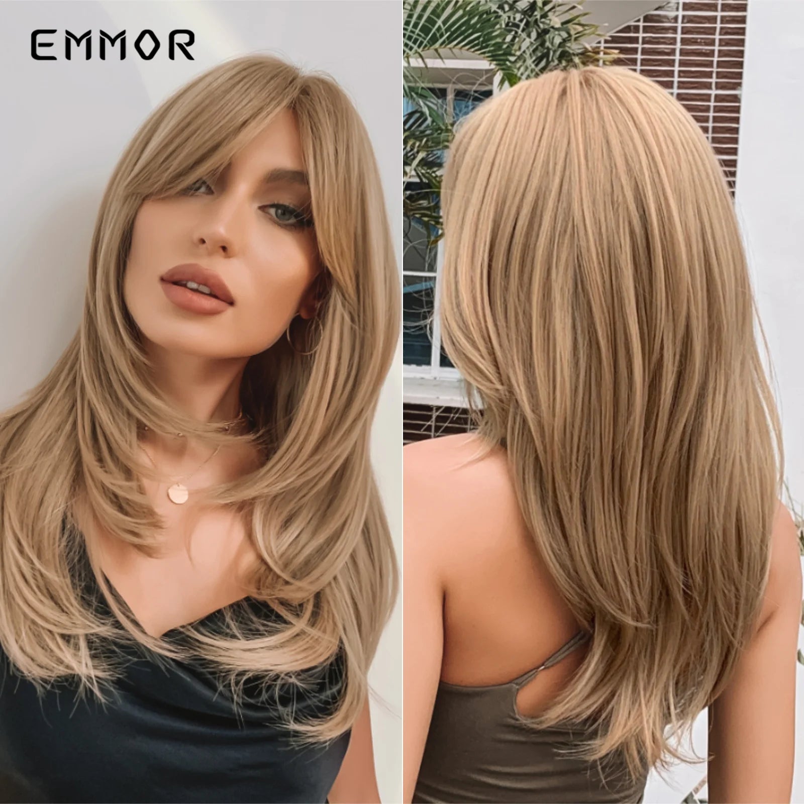 Ombre Dark Brown to Platinum Hair Wig