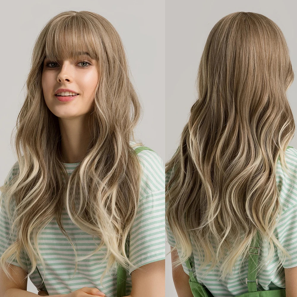 Chestnut Brown Wig with Bangs