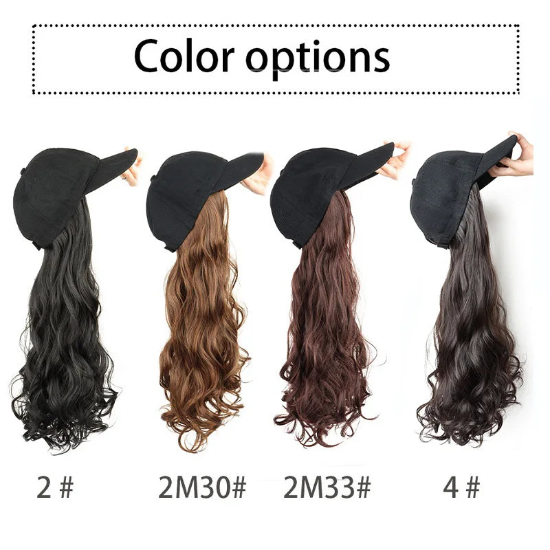 20Inch Synthetic Long Curly Baseball Cap