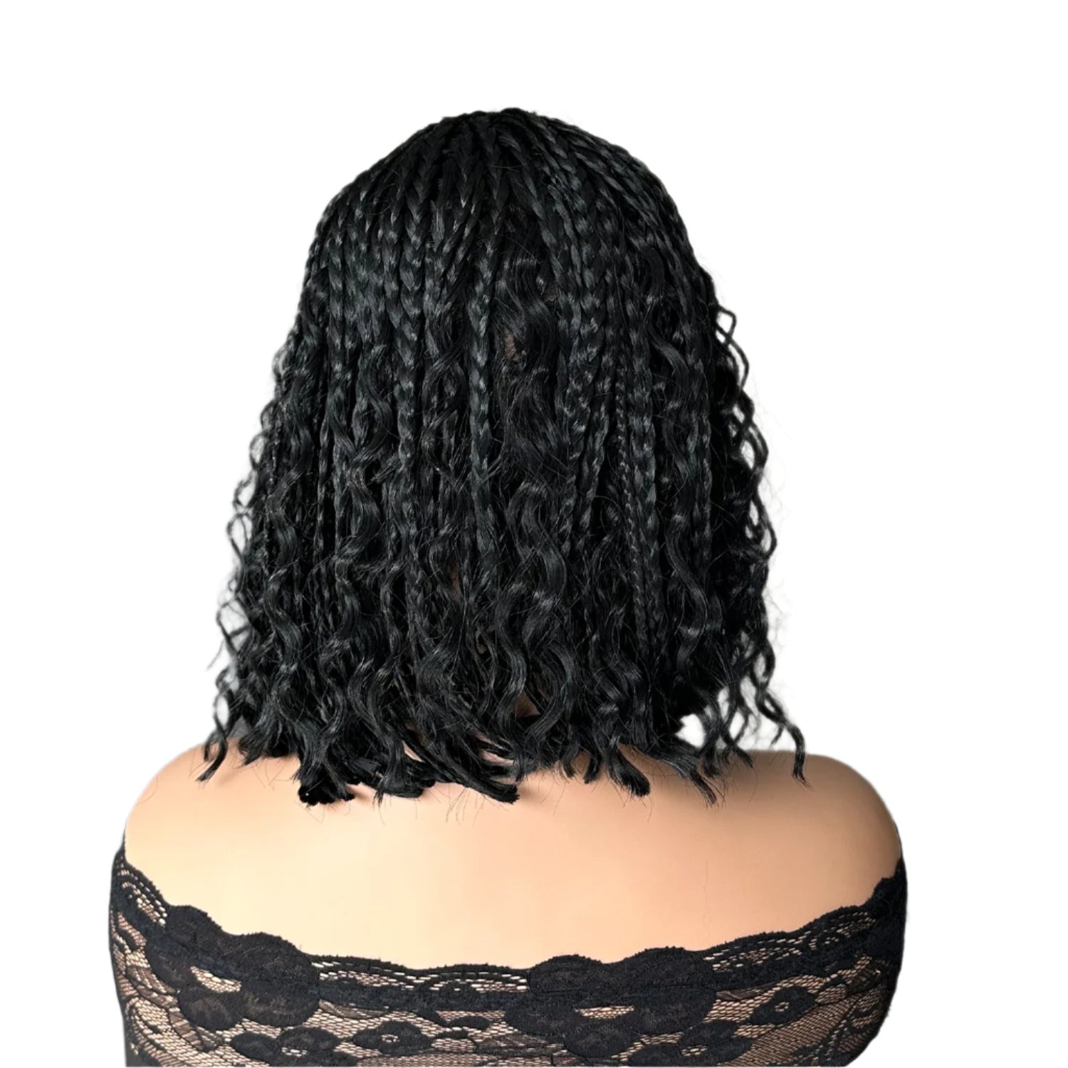 Short Braided Wig With Free Tress Box Braid Bob