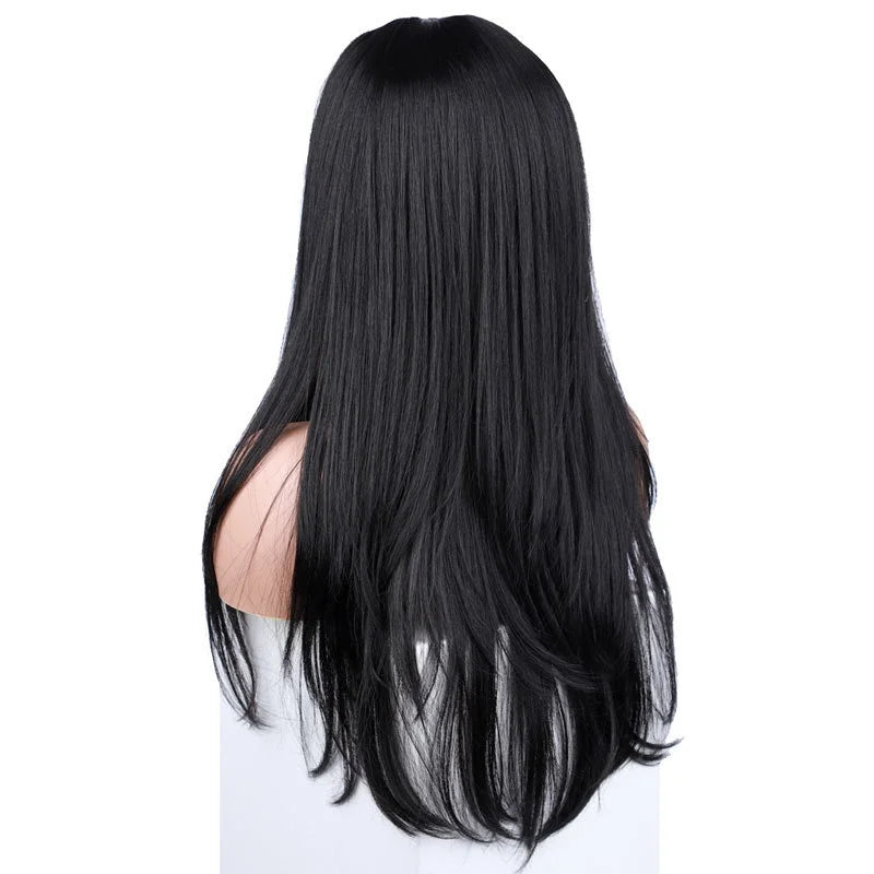 Long Wig Silk Straight Hair Extensions Natural Middle Part Women Wigs